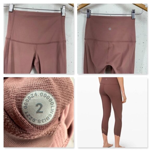 Lot of 2 Lululemon size 2 Black Speed Up Tight Wunder under hr crop 23 scallop - Picture 13 of 13